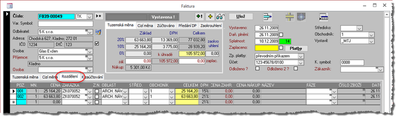 FakturaVystavena_zalozkaRozdeleni