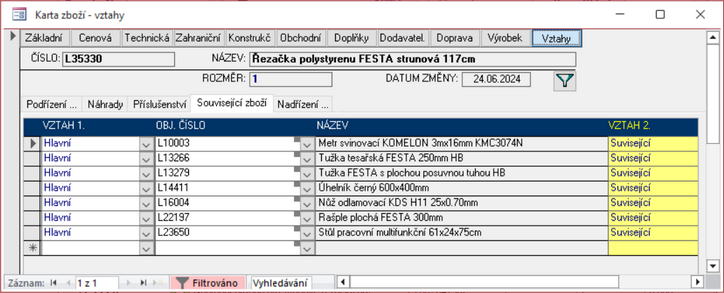 Pohled na karty zboží, které by se mohlo zákazníkovi hodit ...