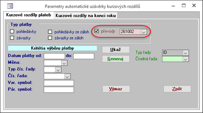 Řešení kurzových rozdílů z Převodů peněz